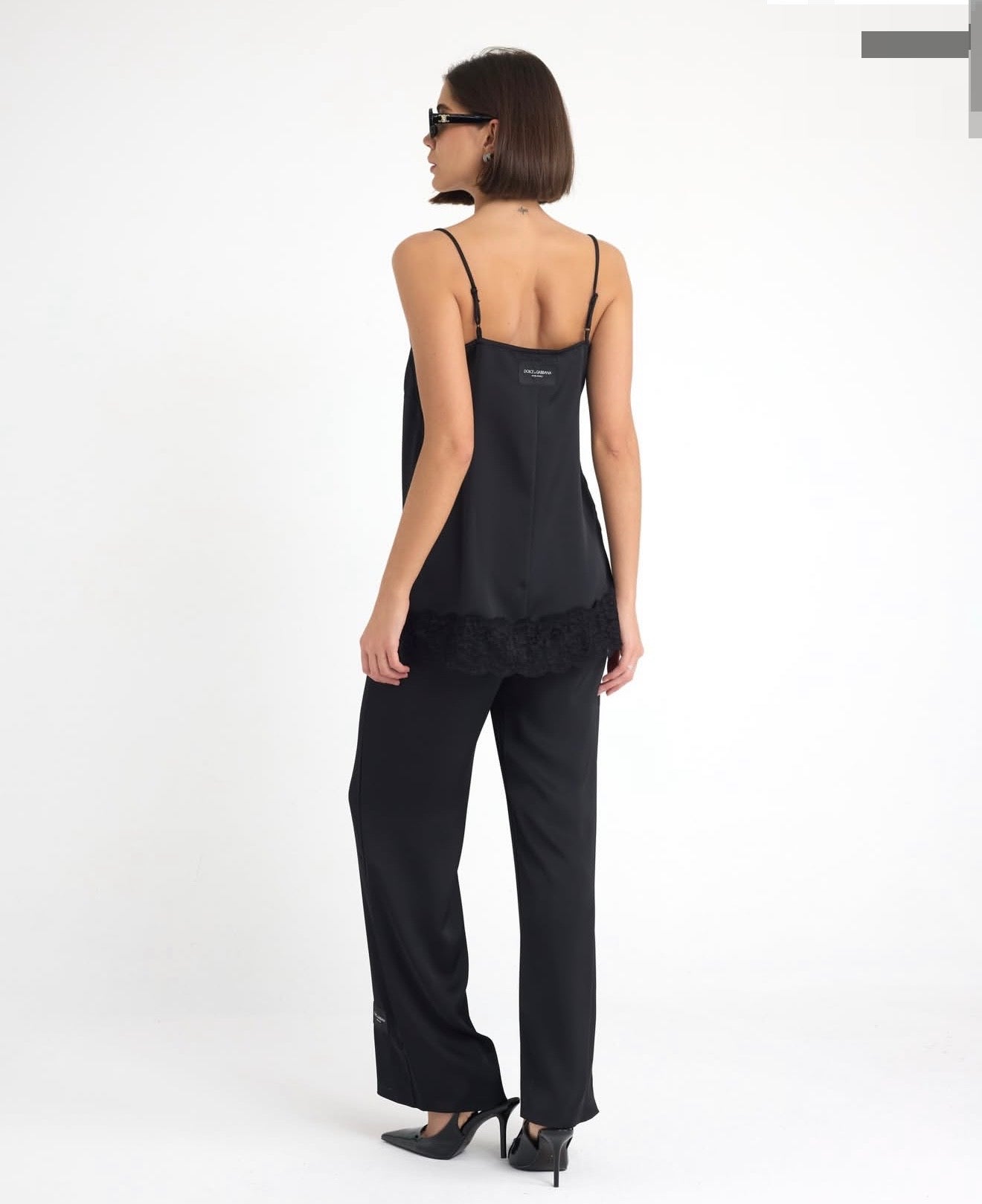 D black satin set