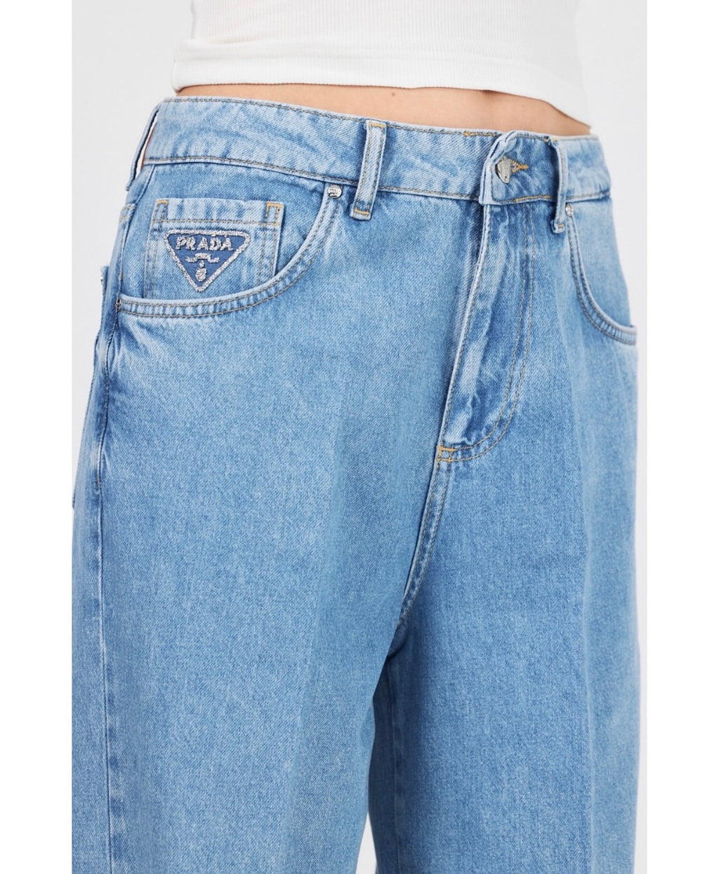 P jeans glitter logo