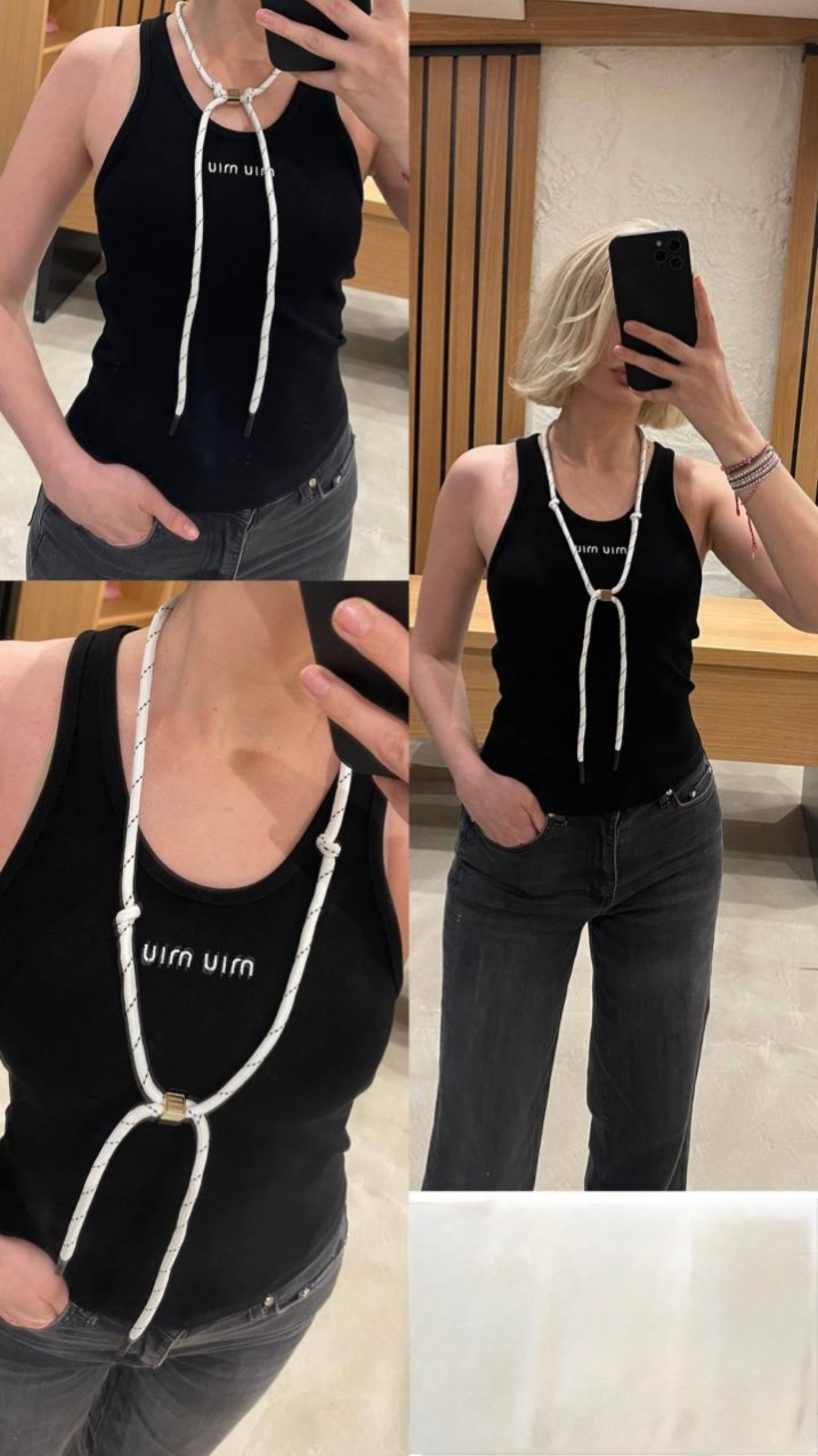 Tank top with white stripe
