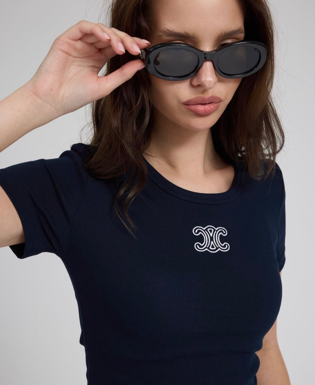 C navy blue slim fit shirt