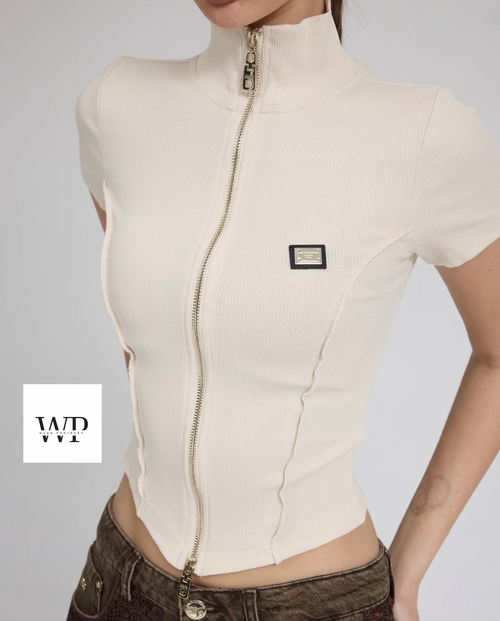 Beige slim fit shirt
