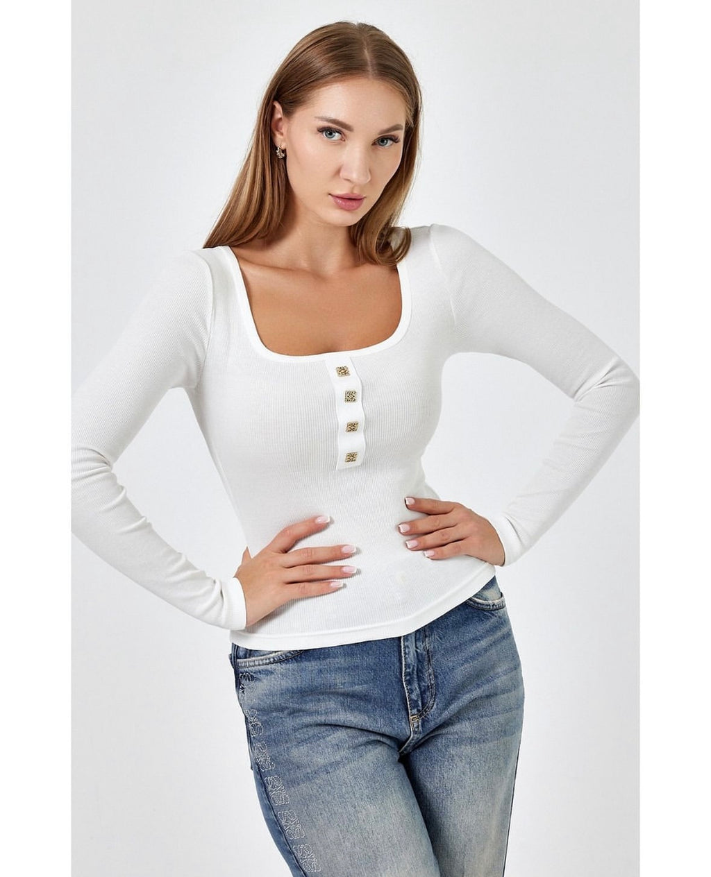 L white long sleeve