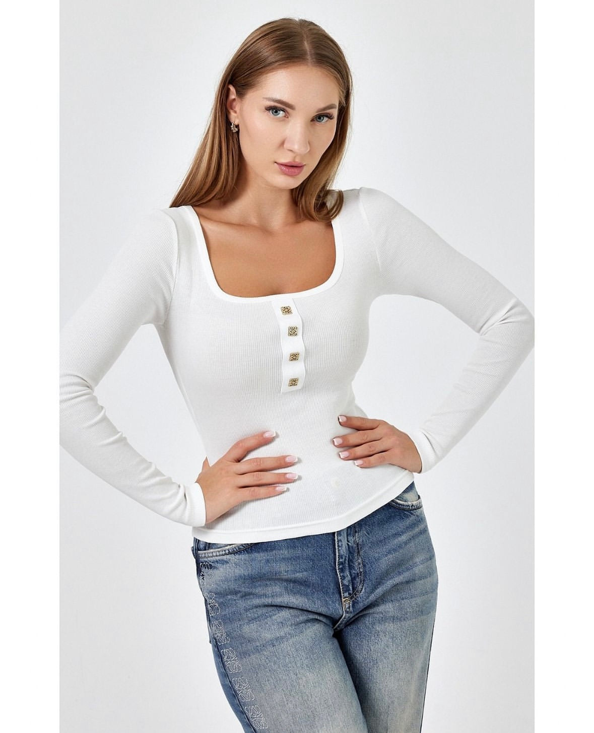 L white long sleeve