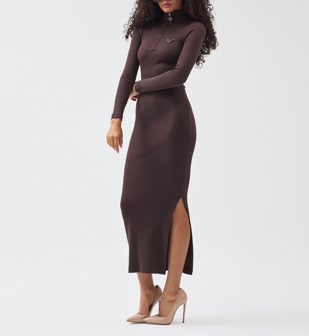P brown dress