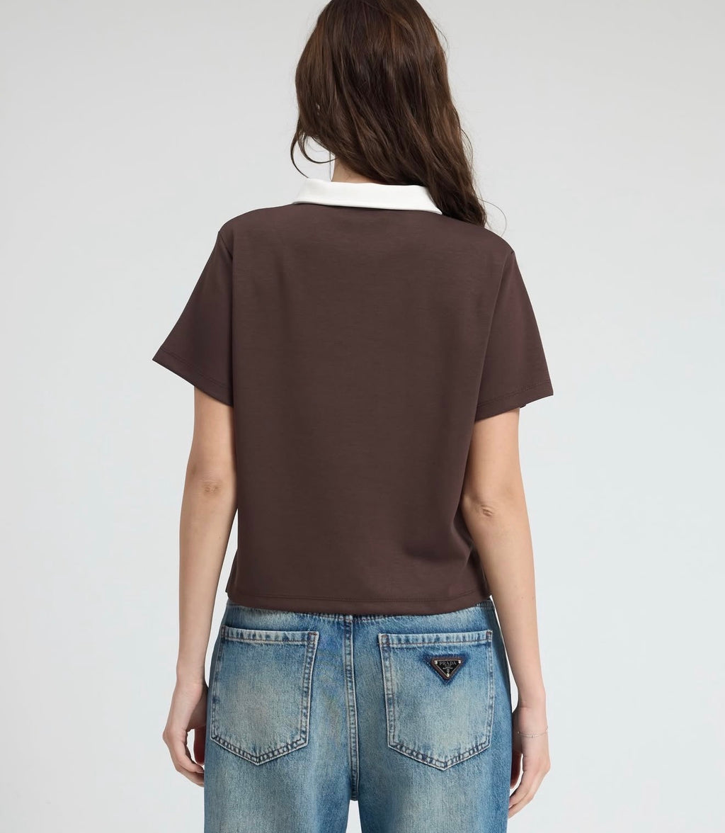MM brown polo