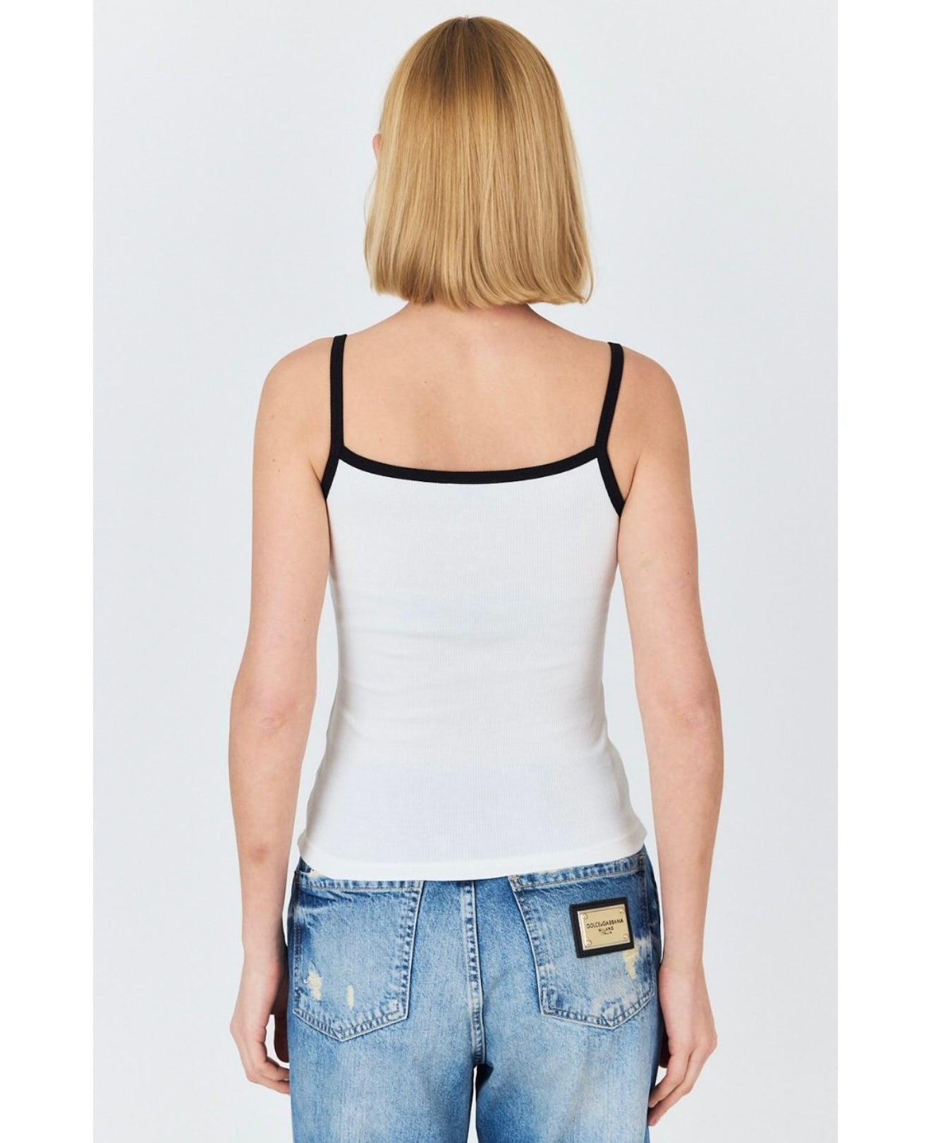 White and black tank top