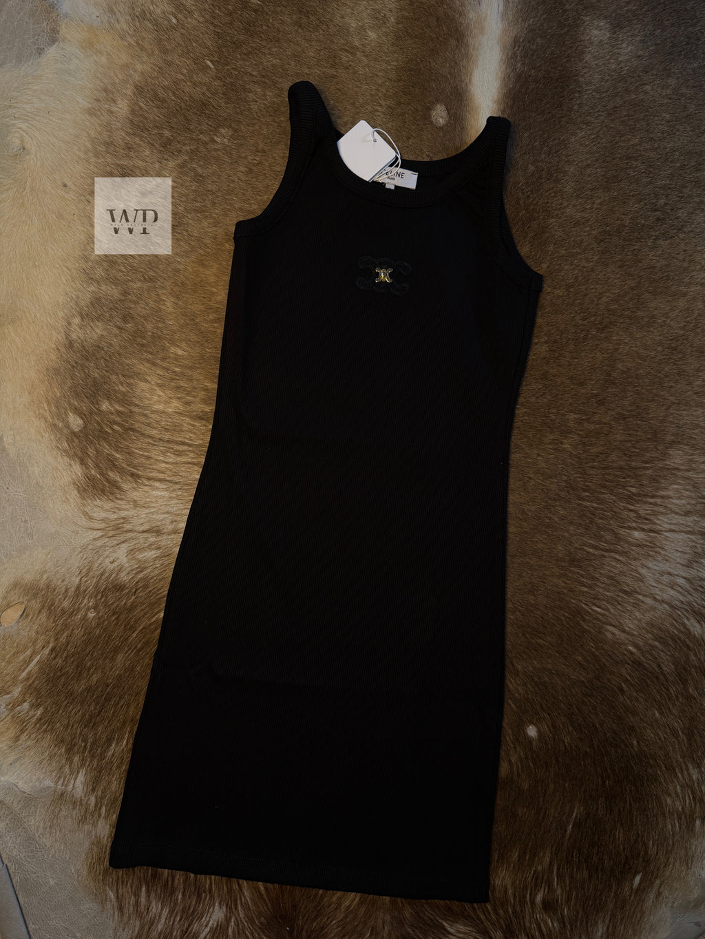 C Black dress logo metal gold