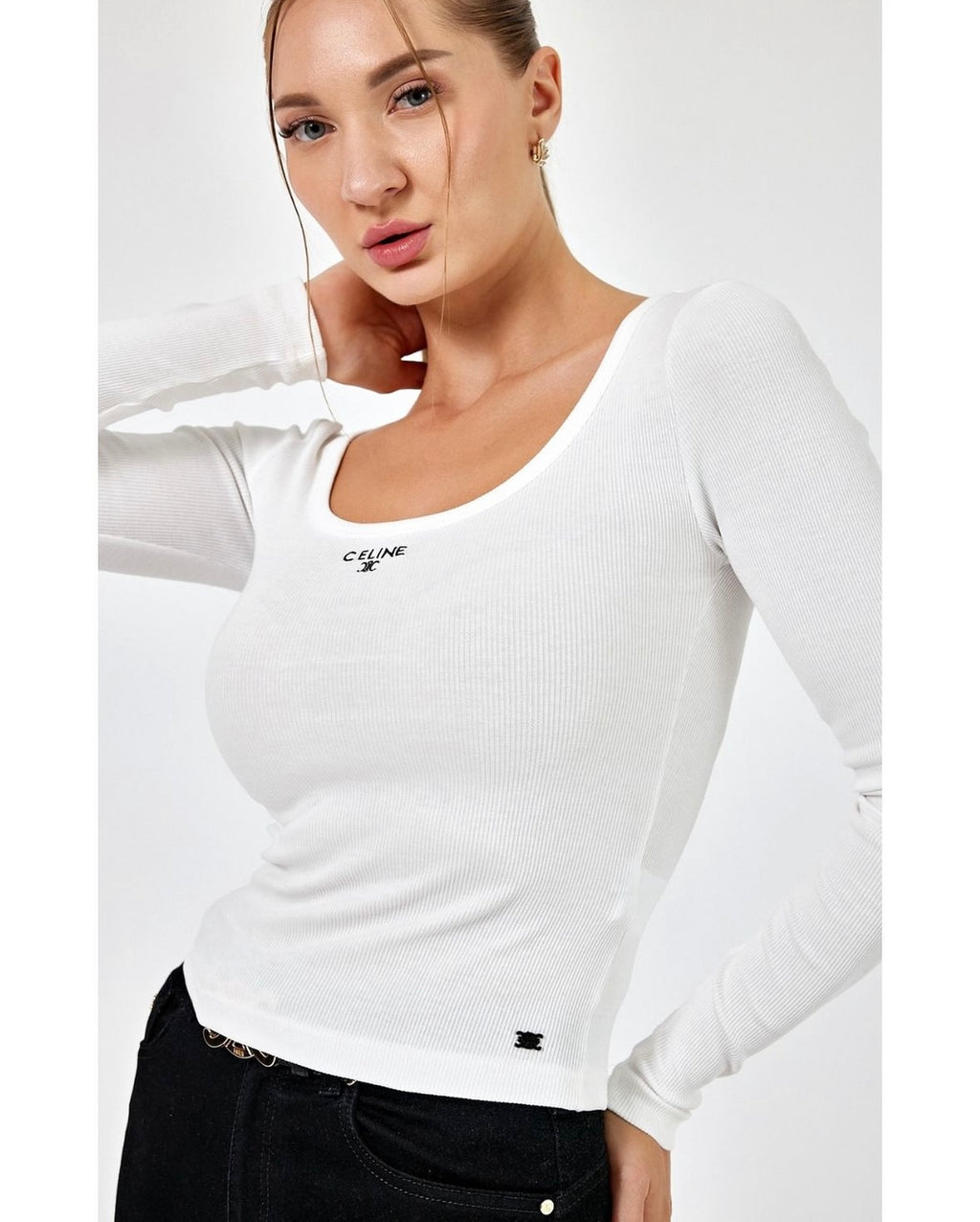 C white long sleeve