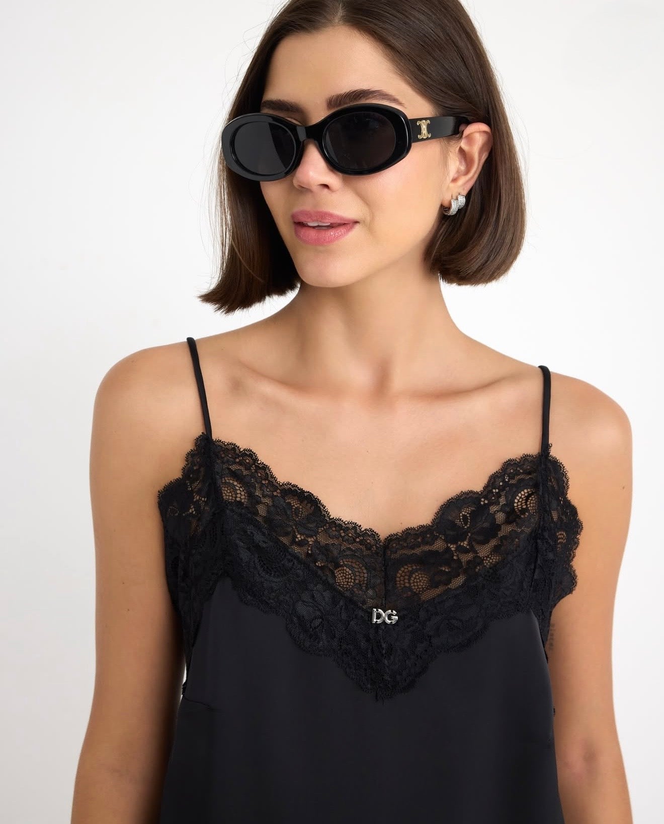 D black satin set
