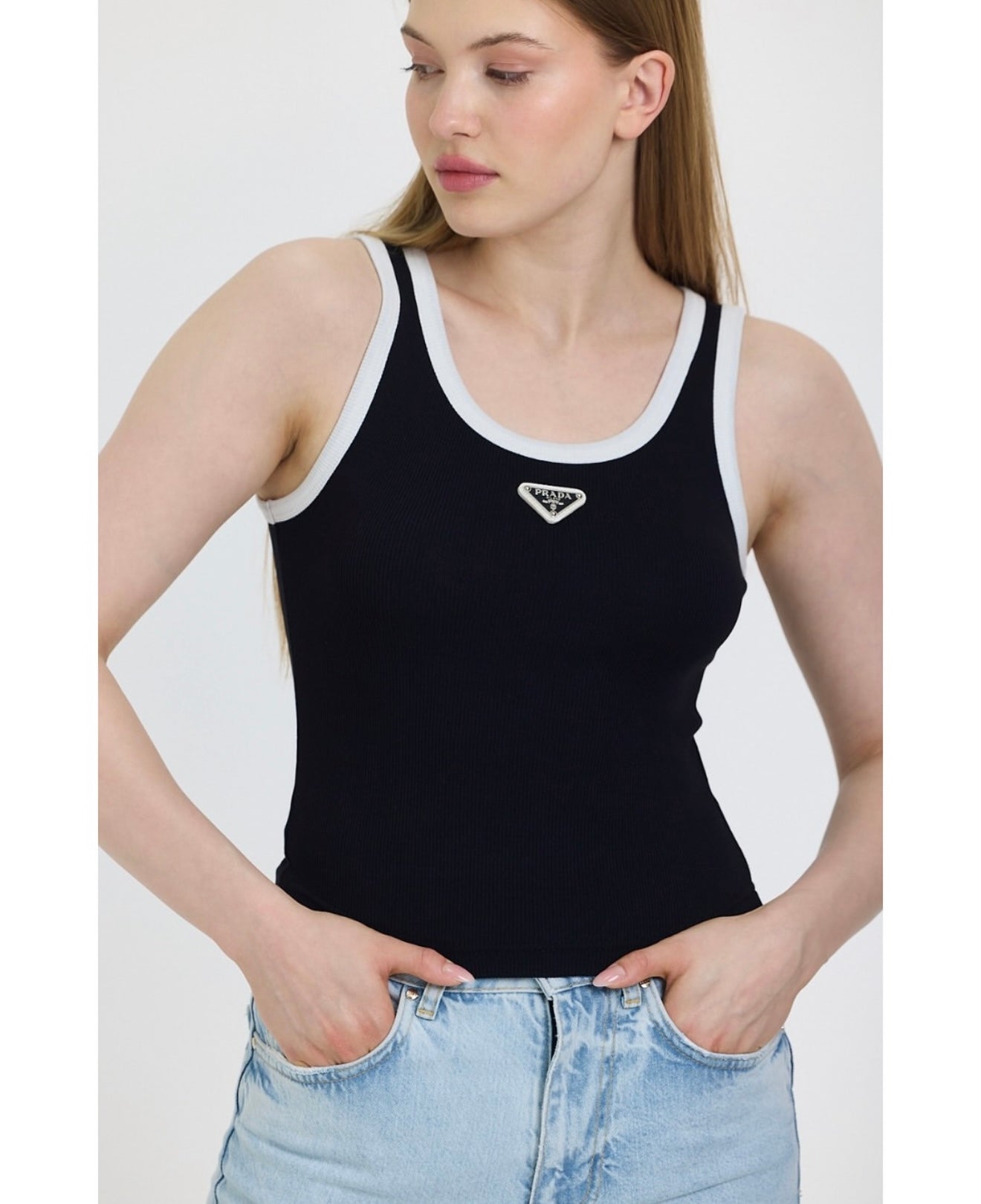 Black tank top