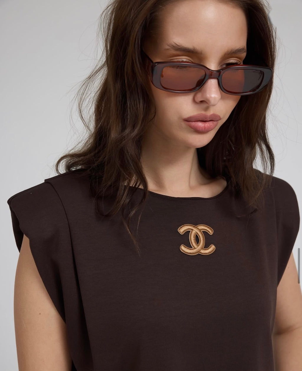 C Brown tank top