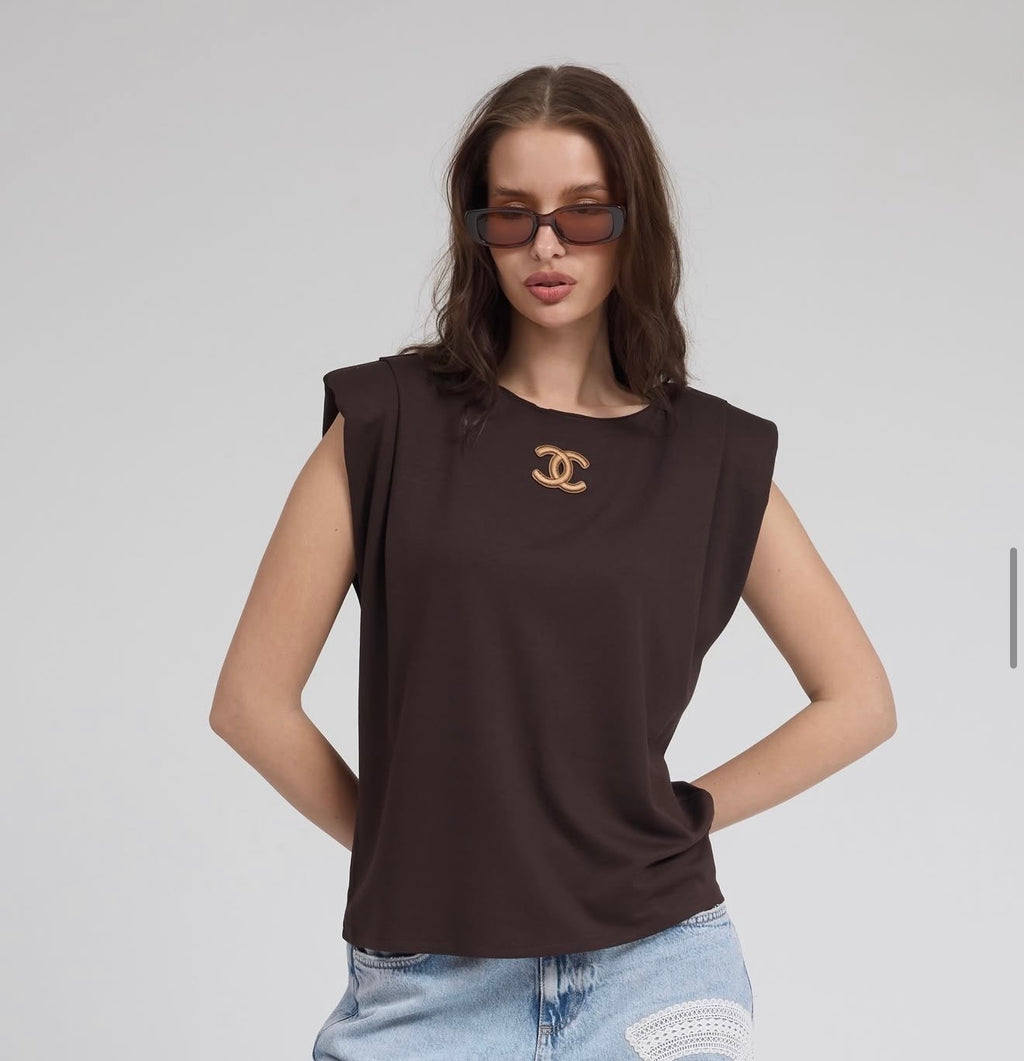 C Brown tank top