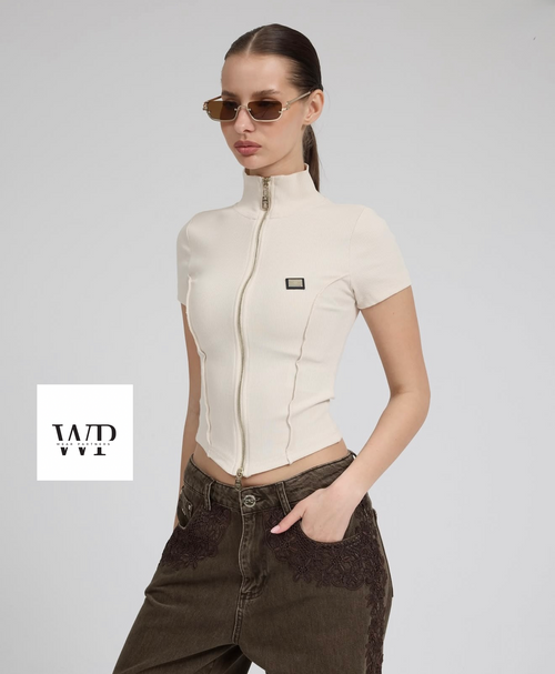 Beige slim fit shirt