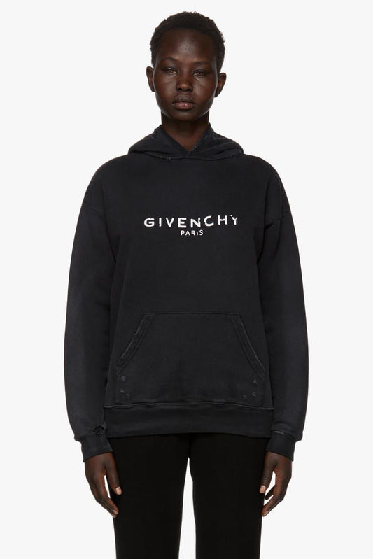 G paris logo hoodie in black